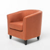 Saira Club Chair with Curved Back and Plush Cushion | Orange Fabric