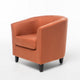 Saira Club Chair with Curved Back and Plush Cushion | Orange Fabric