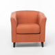 Saira Club Chair with Curved Back and Plush Cushion | Orange Fabric
