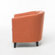 Saira Club Chair with Curved Back and Plush Cushion | Orange Fabric