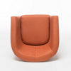 Saira Club Chair with Curved Back and Plush Cushion | Orange Fabric