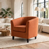 Saira Club Chair with Curved Back and Plush Cushion | Orange Fabric