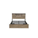 Amna Farmhouse King Bed | LED Storage and Charging Station | Gray Wood