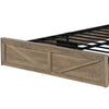Amna Farmhouse King Bed | LED Storage and Charging Station | Gray Wood