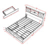 Amna Farmhouse King Bed | LED Storage and Charging Station | Gray Wood