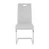 Waldy Dining Chairs | Chrome Metal Base | Set of 2 | Gray Faux Leather