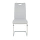 Waldy Dining Chairs | Chrome Metal Base | Set of 2 | Gray Faux Leather