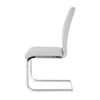 Waldy Dining Chairs | Chrome Metal Base | Set of 2 | Gray Faux Leather