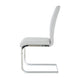 Waldy Dining Chairs | Chrome Metal Base | Set of 2 | Gray Faux Leather