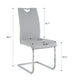 Waldy Dining Chairs | Chrome Metal Base | Set of 2 | Gray Faux Leather