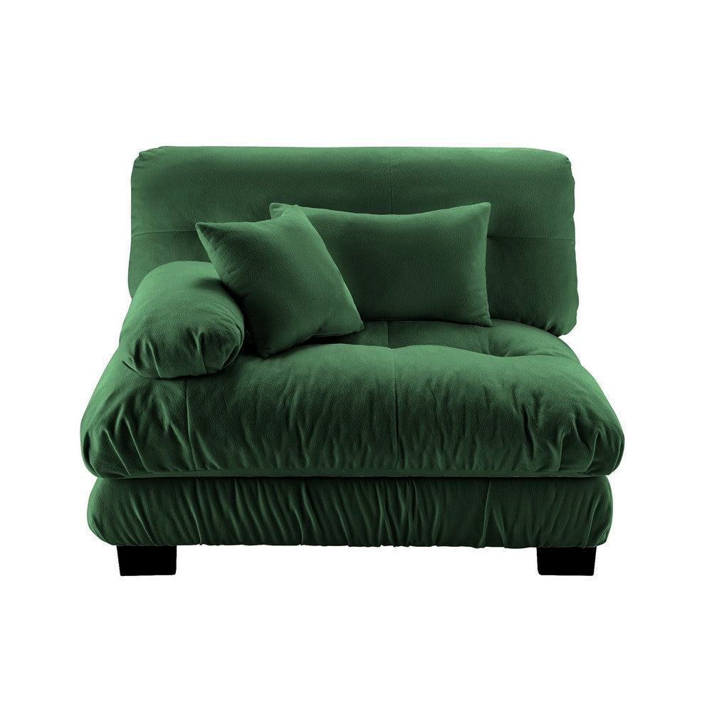 Erico Modular Sofa with Pillows and LSF Arm | Green Chenille 47"
