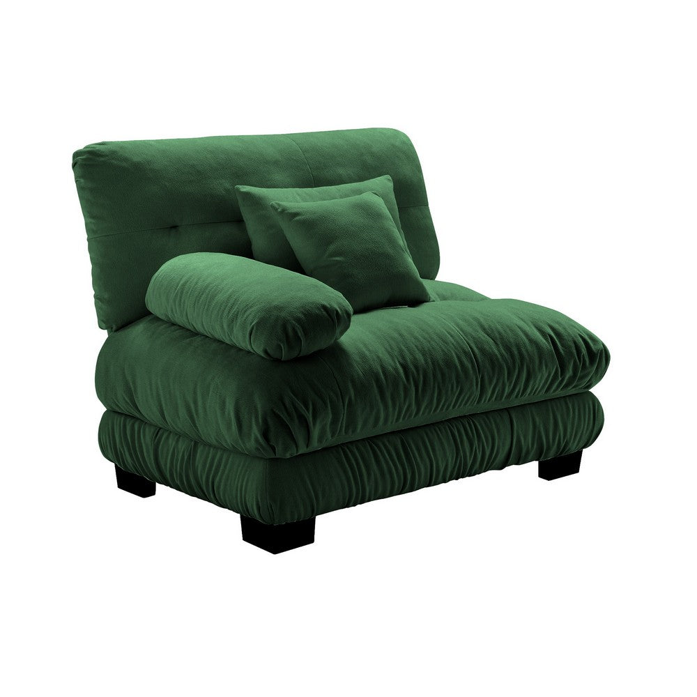 Erico Modular Sofa with Pillows and LSF Arm | Green Chenille 47"