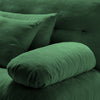 Erico Modular Sofa with Pillows and LSF Arm | Green Chenille 47"