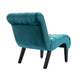 Zulfi Accent Chair with Tufted Back and Wooden Legs | Teal Velvet