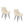 Ashley Dining Chairs with Armrests | Set of 2 | Off-White Faux Leather