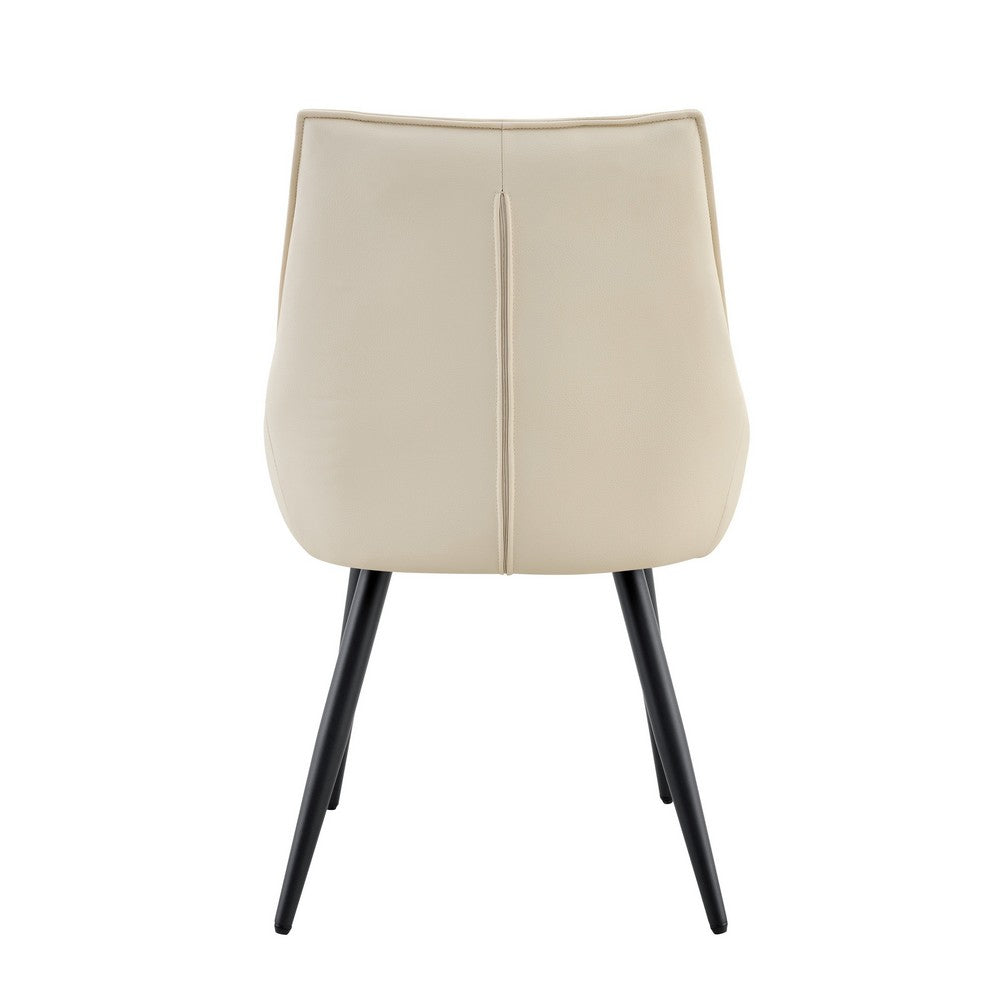 Ashley Dining Chairs with Armrests | Set of 2 | Off-White Faux Leather
