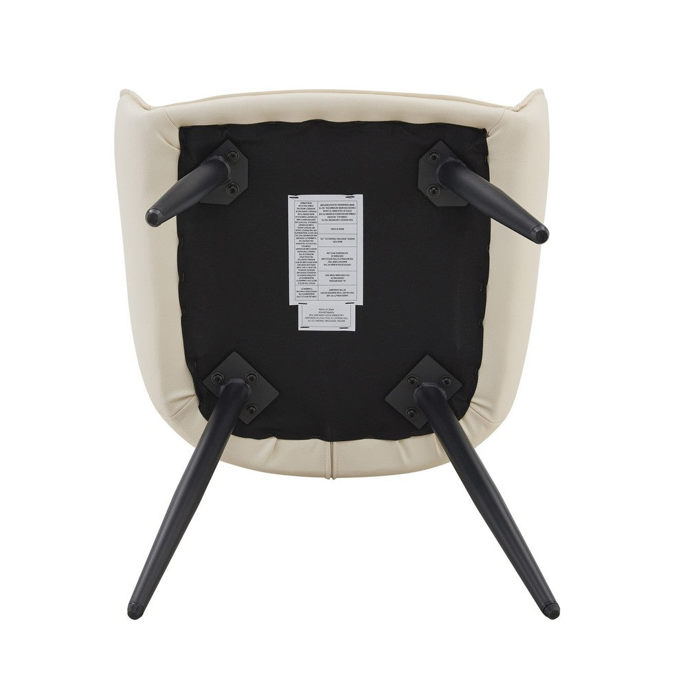 Ashley Dining Chairs with Armrests | Set of 2 | Off-White Faux Leather