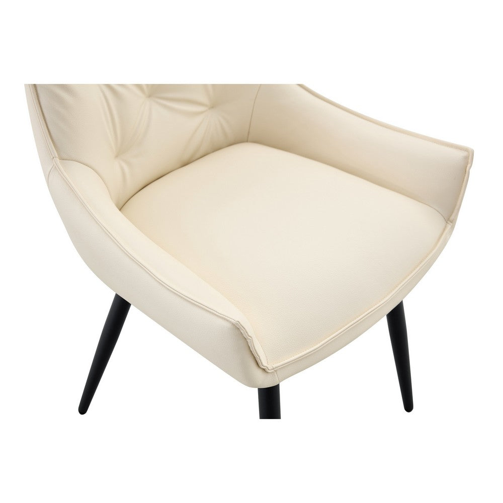 Ashley Dining Chairs with Armrests | Set of 2 | Off-White Faux Leather