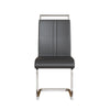 Yuna Dining Chairs with Chrome Metal Base | Set of 2 | Gray PU Leather