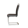 Yuna Dining Chairs with Chrome Metal Base | Set of 2 | Gray PU Leather
