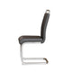 Yuna Dining Chairs with Chrome Metal Base | Set of 2 | Gray PU Leather