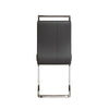 Yuna Dining Chairs with Chrome Metal Base | Set of 2 | Gray PU Leather