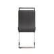 Yuna Dining Chairs with Chrome Metal Base | Set of 2 | Gray PU Leather