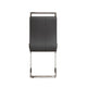 Yuna Dining Chairs with Chrome Metal Base | Set of 2 | Gray PU Leather