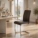 Yuna Dining Chairs with Chrome Metal Base | Set of 2 | Gray PU Leather
