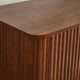 Macky Fluted Wave Nightstand with 3 Drawers | Set of 2 | Walnut Brown