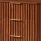 Macky Fluted Wave Nightstand with 3 Drawers | Set of 2 | Walnut Brown