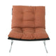 Edens Accent Chair with Chrome Metal Frame | Brown Tufted Faux Leather