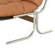 Edens Accent Chair with Chrome Metal Frame | Brown Tufted Faux Leather