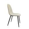Evex Modern Dining Chairs Set of 4 with Black Metal Legs | Beige Linen