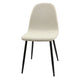 Evex Modern Dining Chairs Set of 4 with Black Metal Legs | Beige Linen