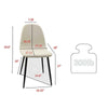Evex Modern Dining Chairs Set of 4 with Black Metal Legs | Beige Linen