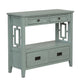 Freddy Sofa Console Table | 4 Drawers and Shelf | Blue Pine Wood 36"