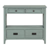 Freddy Sofa Console Table | 4 Drawers and Shelf | Blue Pine Wood 36"