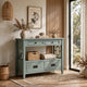 Freddy Sofa Console Table | 4 Drawers and Shelf | Blue Pine Wood 36"