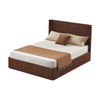 Adiba Fluted Queen Platform Bed with Curved Headboard | Walnut Wood