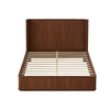 Adiba Fluted Queen Platform Bed with Curved Headboard | Walnut Wood