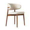 Mico Dining Chairs | Set of 2 | Walnut Brown Wood | White Faux Leather