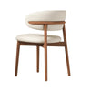 Mico Dining Chairs | Set of 2 | Walnut Brown Wood | White Faux Leather
