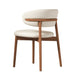 Mico Dining Chairs | Set of 2 | Walnut Brown Wood | White Faux Leather