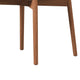 Mico Dining Chairs | Set of 2 | Walnut Brown Wood | White Faux Leather