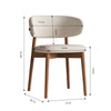 Mico Dining Chairs | Set of 2 | Walnut Brown Wood | White Faux Leather