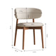 Mico Dining Chairs | Set of 2 | Walnut Brown Wood | White Faux Leather