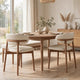 Mico Dining Chairs | Set of 2 | Walnut Brown Wood | White Faux Leather