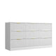 Gilly Wide Dresser | 9 Drawers | Wavy Front Panels | White Wood