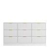 Gilly Wide Dresser | 9 Drawers | Wavy Front Panels | White Wood